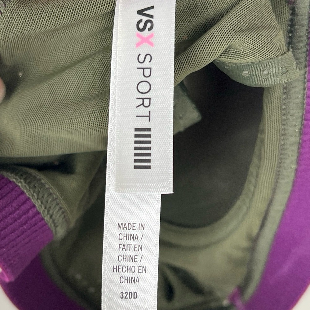 Victoria's Secret VSX Sport Bra Womens 42DD Olive Purple Coral Breathable Active - Picture 8 of 9